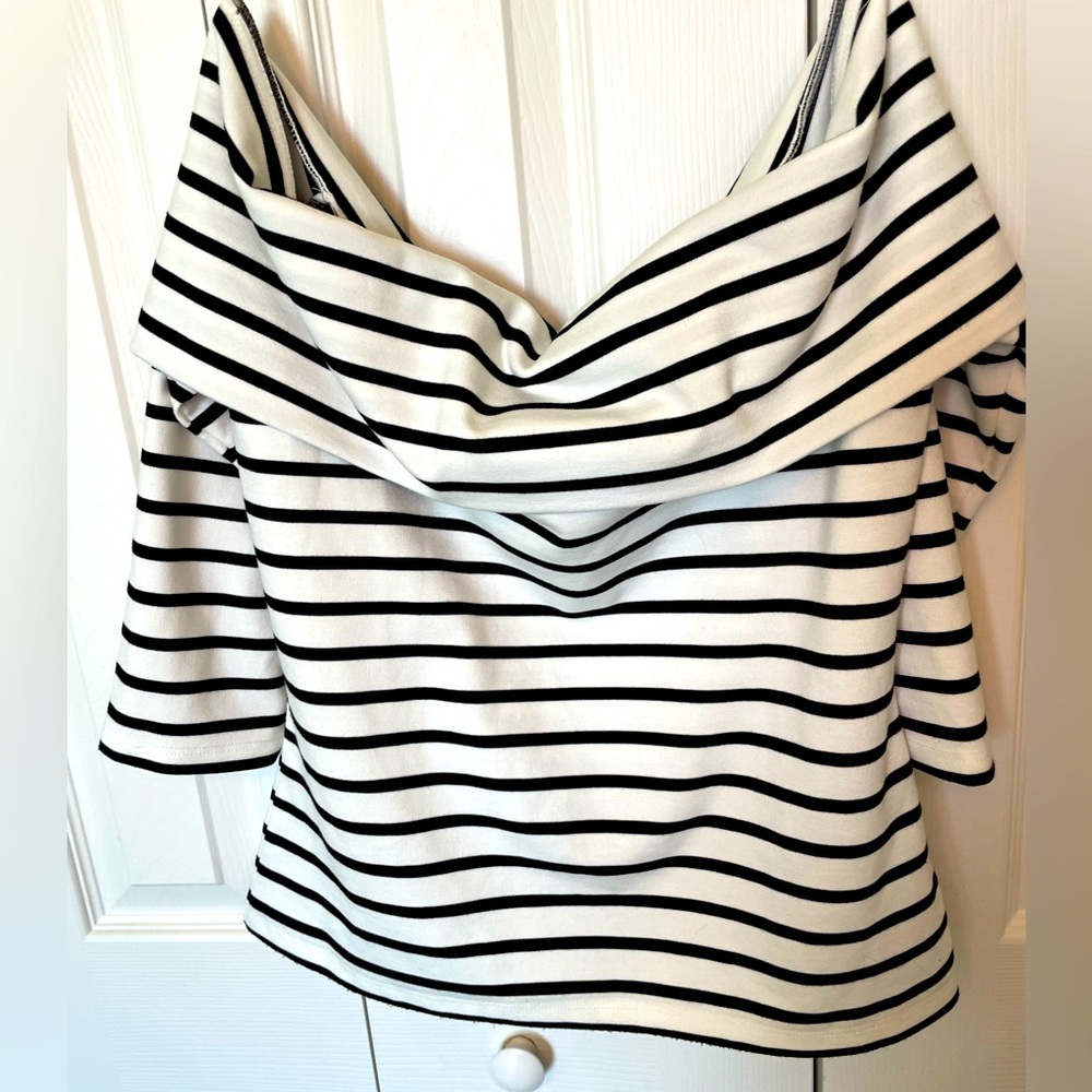 Off the shoulder 3/4 striped top from Anthropologie